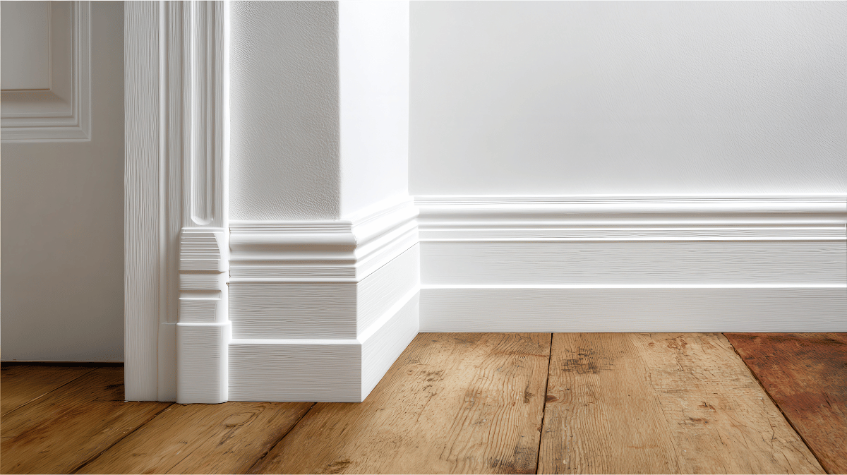 Door trim moulding in a home