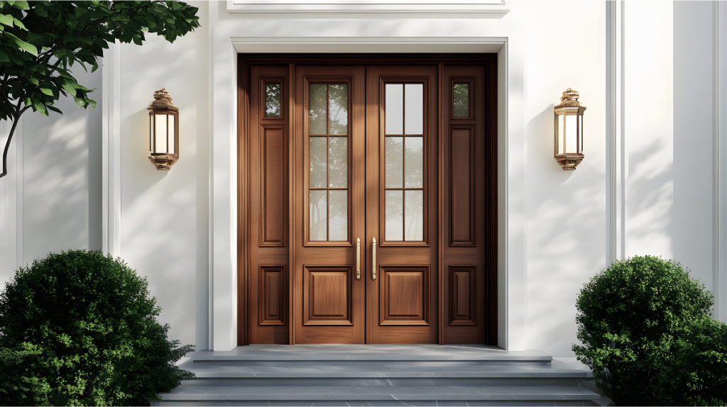 Double doors on the exterior of a home